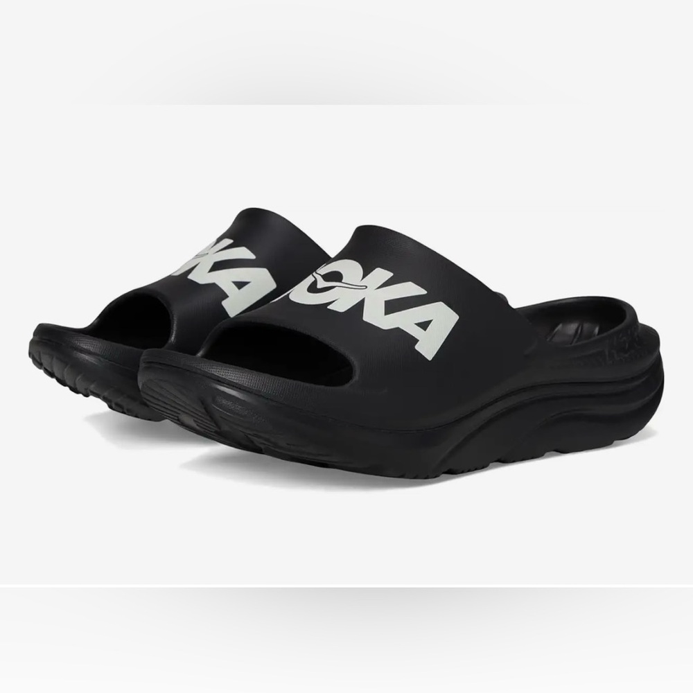 Hoka Men's Black Slide Sandals with White Logo men size 9.5-10